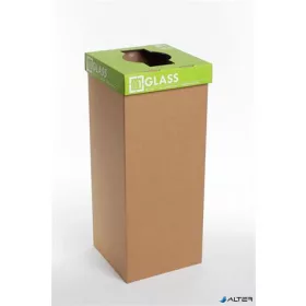   Szelektív hulladékgyűjtő, újrahasznosított, angol felirat, 50 l, RECOBIN "Office", zöld