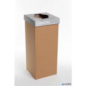   Szelektív hulladékgyűjtő, újrahasznosított, angol felirat, 50 l, RECOBIN "Office", szürke