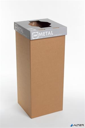 Szelektív hulladékgyűjtő, újrahasznosított, angol felirat, 50 l, RECOBIN "Office", szürke
