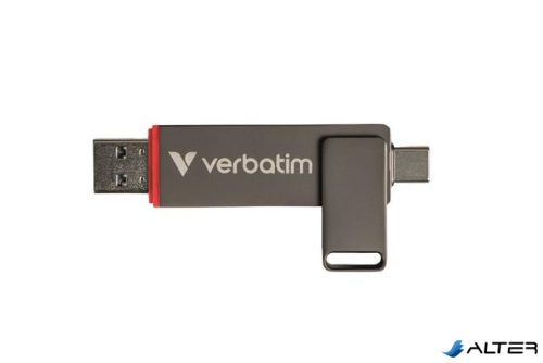 Pendrive, 128GB, USB-A/C 3.2 Gen1, VERBATIM "Dual QuickStick", fekete