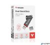 Pendrive, 128GB, USB-A/C 3.2 Gen1, VERBATIM "Dual QuickStick", fekete