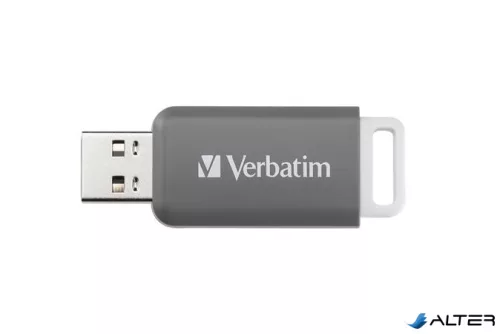 Pendrive, 128GB, USB 2.0, VERBATIM "Databar", szürke