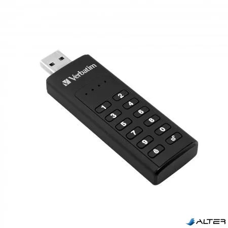 Pendrive, 128GB, USB 3.2, titkosítás, 160/130Mb/s, VERBATIM "Keypad Secure"