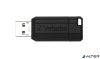 Pendrive, 128GB, USB 2.0, 10/4MB/sec, VERBATIM "PinStripe", fekete