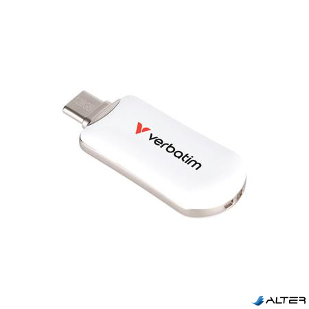 Pendrive, 128GB, USB-C 3.2 Gen1, VERBATIM 'Plectra', fehér