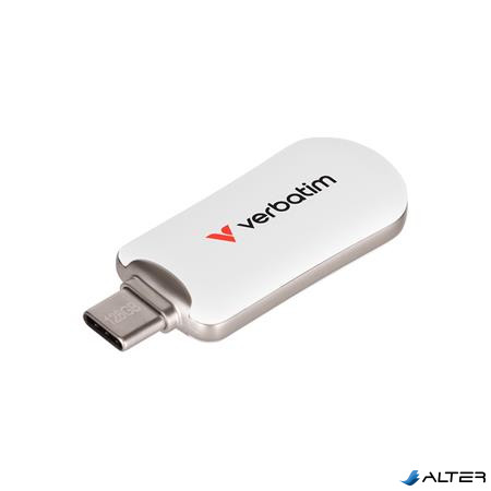 Pendrive, 128GB, USB-C 3.2 Gen1, VERBATIM 'Plectra', fehér