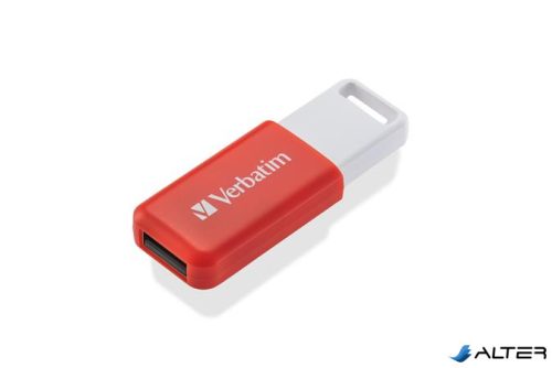 Pendrive, 16GB, USB 2.0, VERBATIM "Databar", piros