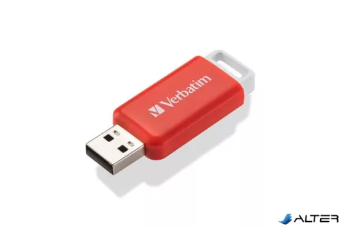Pendrive, 16GB, USB 2.0, VERBATIM "Databar", piros