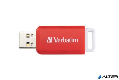 Pendrive, 16GB, USB 2.0, VERBATIM "Databar", piros