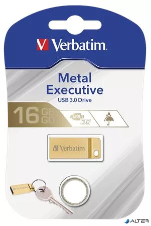 Pendrive, 16GB, USB 3.2, VERBATIM "Executive Metal" arany