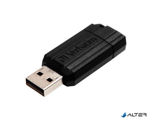 Pendrive, 16GB, USB 2.0, 10/4MB/sec, VERBATIM 'PinStripe', fekete