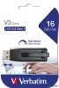Pendrive, 16GB, USB 3.0, 60/12 MB/sec, VERBATIM "V3", fekete-szürke