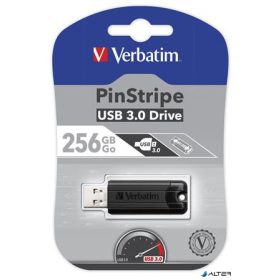   Pendrive, 256GB, USB 3.2, VERBATIM 'Pinstripe', fekete