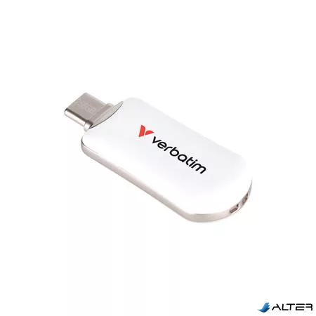 Pendrive, 256GB, USB-C 3.2 Gen1, VERBATIM 'Plectra', fehér
