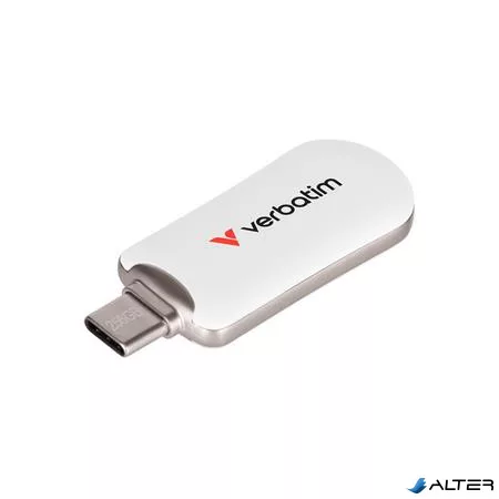 Pendrive, 256GB, USB-C 3.2 Gen1, VERBATIM 'Plectra', fehér