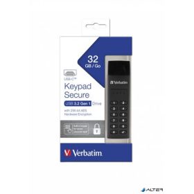   Pendrive, 32GB,USB-C (USB 3.2), titkosítás, 160/130Mb/s, VERBATIM "Keypad Secure"