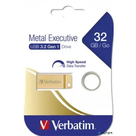   Pendrive, 32GB, USB 3.2, VERBATIM "Executive Metal", arany