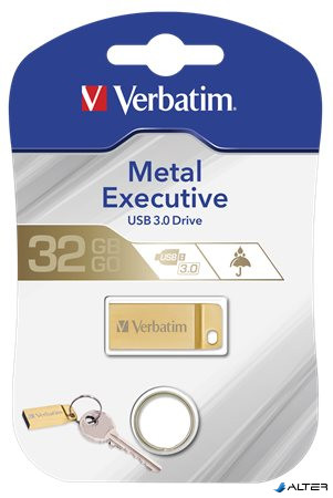 Pendrive, 32GB, USB 3.2, VERBATIM 'Executive Metal', arany