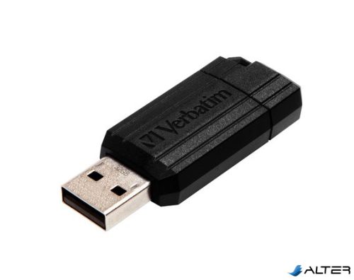 Pendrive, 32GB, USB 2.0, 10/4MB/sec, VERBATIM "PinStripe", fekete