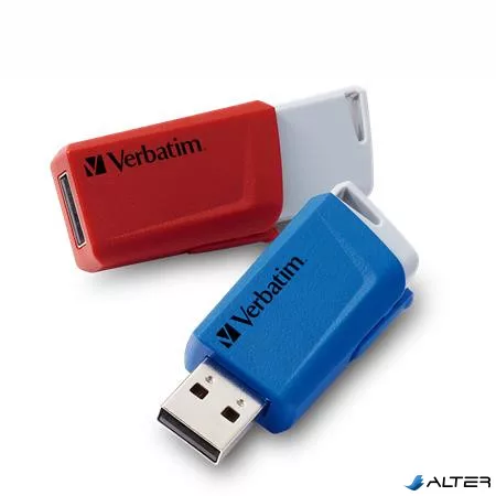 Pendrive, 2 x 32GB, USB 3.2, 80/25MB/sec, VERBATIM "Store n Click", piros, kék