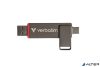 Pendrive, 512GB, USB-A/C 3.2 Gen1, VERBATIM "Dual QuickStick", fekete