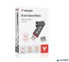 Pendrive, 512GB, USB-A/C 3.2 Gen1, VERBATIM "Dual QuickStick", fekete