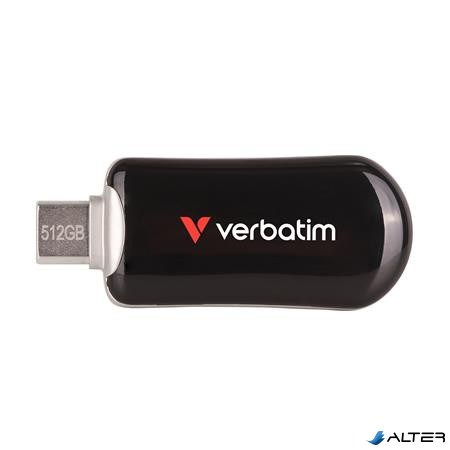 Pendrive, 512GB, USB-C 3.2 Gen1, VERBATIM "Plectra", fekete