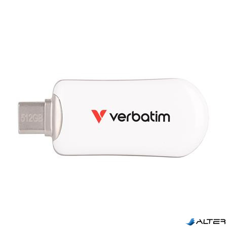 Pendrive, 512GB, USB-C 3.2 Gen1, VERBATIM 'Plectra', fehér