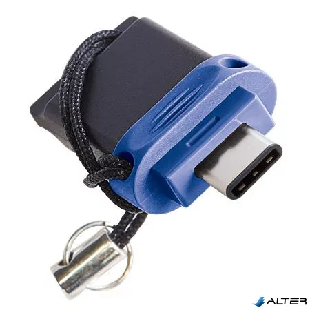 Pendrive, 64GB, USB 3.0+USB-C adapter, VERBATIM, "DUAL"