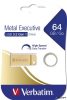 Pendrive, 64GB, USB 3.0,  VERBATIM "Exclusive Metal" arany