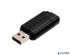 Pendrive, 8GB, USB 2.0, 10/4MB/sec, VERBATIM 'PinStripe', fekete