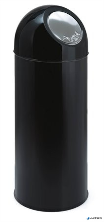 Nyomófedeles szemetes, 55 l, fém, VEPA BINS, fekete