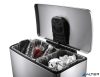 Pedálos szemetes, 46 l, rozsdamentes acél, VEPA BINS "Eko", matt