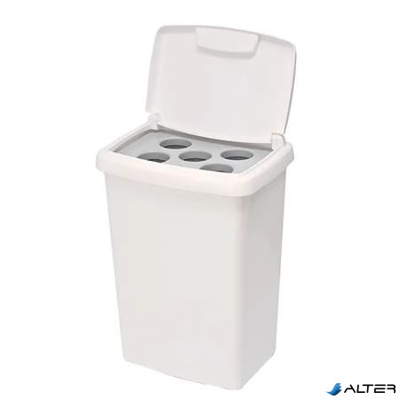 Pohárgyűjtő szemetes, 50 l, műanyag, VEPA BINS, fehér