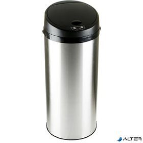   Szenzoros szemetes, rozsdamentes acél, kör alakú, 30 l, ezüst-fekete
