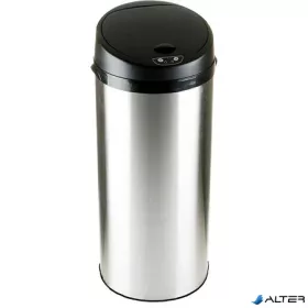   Szenzoros szemetes, rozsdamentes acél, kör alakú, 30 l, ezüst-fekete