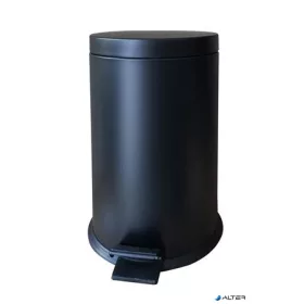 Pedálos szemetes, fém, 10 l, kivehető vödörrel, fekete