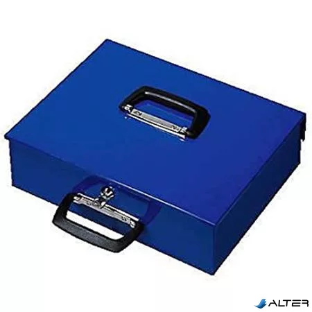 Pénzkazetta, Euro bankjegyekhez és érmékhez, 35,5x27,5x10 cm, WEDO 'UNIVERSA', kék
