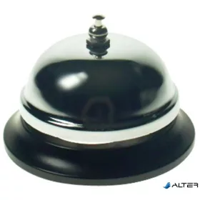 Asztali csengő, kerek, fekete