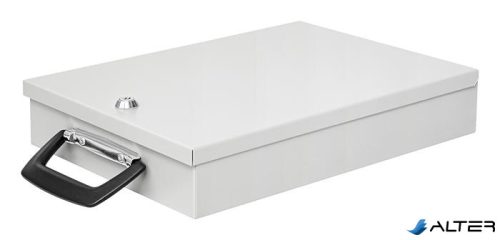 Fém dokumentum tároló doboz, A4, 35,5x26x6,7 cm, WEDO világos szürke