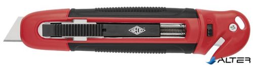 Univerzális kés, 18 mm, fóliavágóval, WEDO, "Safety" piros/fekete