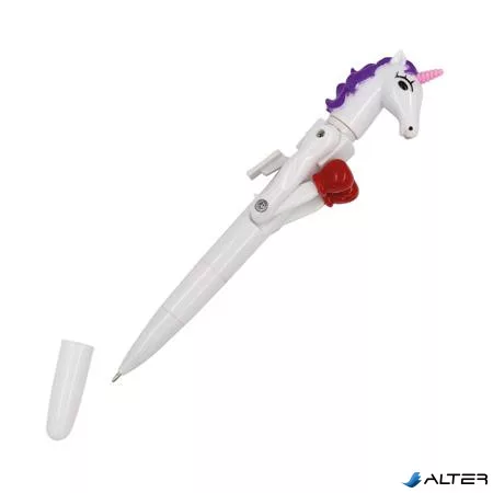 Unikornis golyóstoll, 1 mm, LED fénnyel, WEDO "Lucky Punch", kék