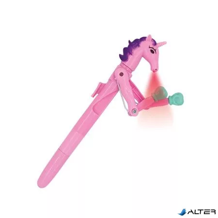 Unikornis golyóstoll, 1 mm, LED fénnyel, WEDO "Lucky Punch", kék