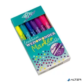   Filctoll készlet, 2-3 mm, törölhető, kétvégű, WEDO, "Wedowonder", 6 különböző szín