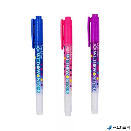 Filctoll készlet, 2-3 mm, törölhető, kétvégű, WEDO, 'Wedowonder', 6 különböző szín