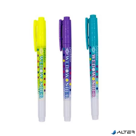 Filctoll készlet, 2-3 mm, törölhető, kétvégű, WEDO, 'Wedowonder', 6 különböző szín