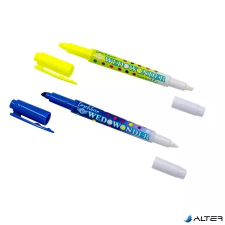 Filctoll készlet, 2-3 mm, törölhető, kétvégű, WEDO, 'Wedowonder', 6 különböző szín