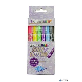   Filctoll készlet, 1-2 mm, metál arany, WEDO, 6 különböző színű kontúrral