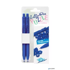   Zseléstoll, nyomógombos, kirakós, 2 db, WEDO "Letter Pen Puzzle", kék