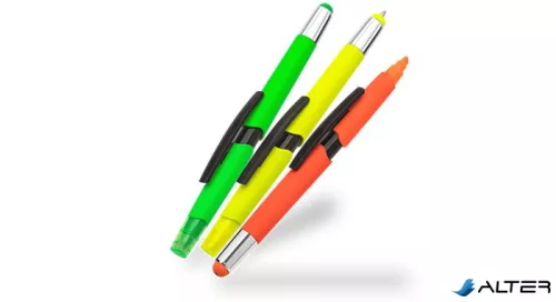 Multifunkciós golyóstoll, szövegkiemelő, érintő toll készlet, WEDO "3-in-1", neon színek